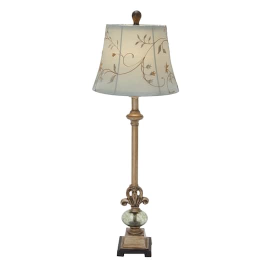 32" Tuscan Gold Metal and Polystone Glass Ball Buffet Lamp